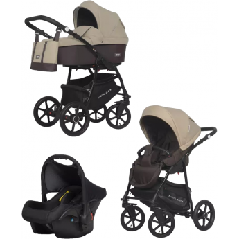 Коляска 3 в 1 RIKO BASIC BELLA 07 коричневый-бежевый Коляска 3 в 1 RIKO BASIC BELLA 07 коричневый-бежевый